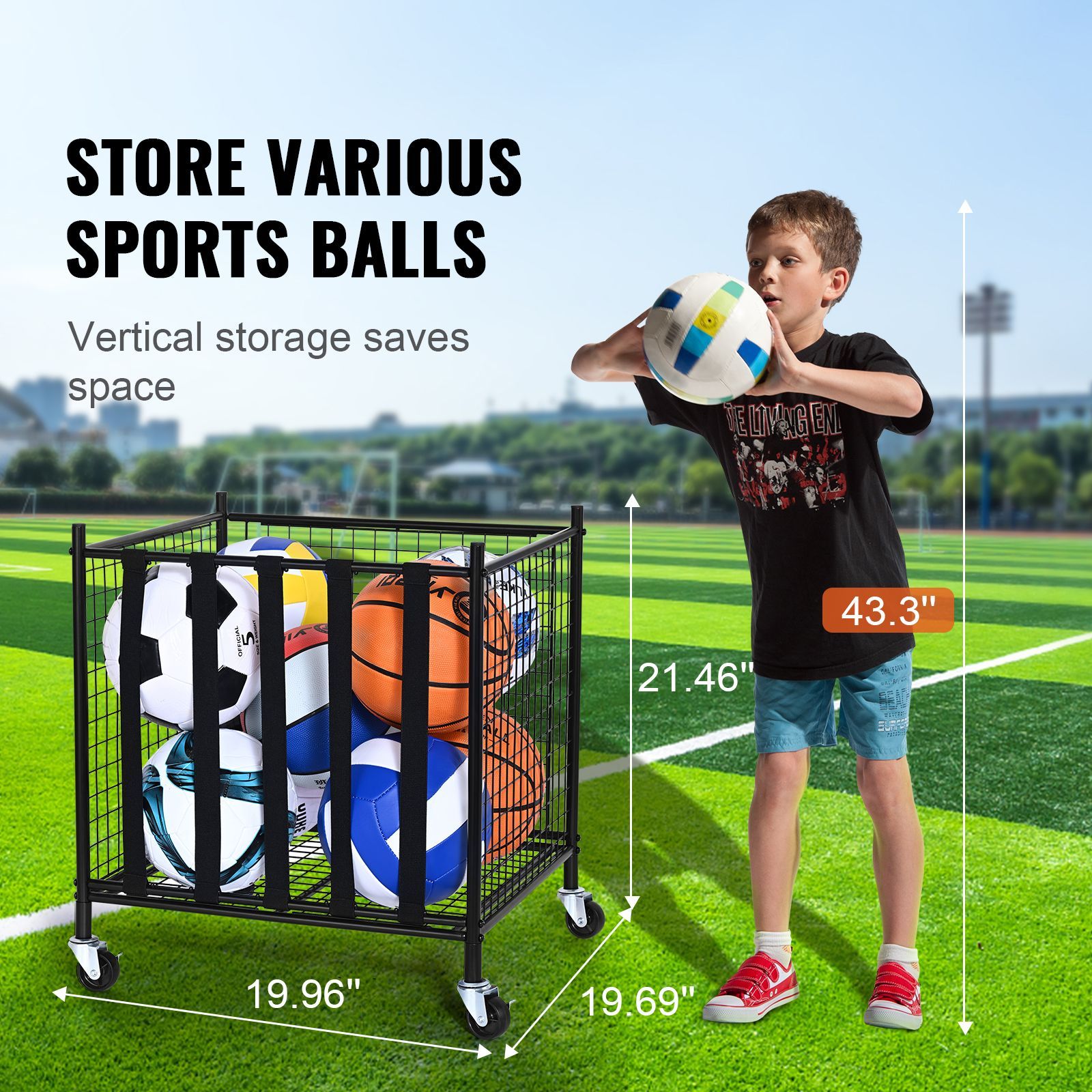Rolling Sports Ball Storage Ca - Sports Equipment Organizer recension och pris
