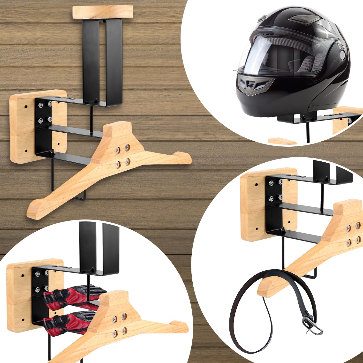 Wood Motorcycle Helmet Holder  - Sports Equipment Organizer recension och pris